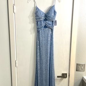 Dress is from Windsor, Light blue long (listed as periwinkle). Size 3.
